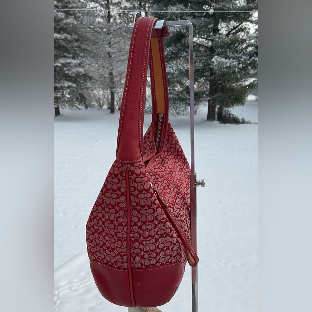 COACH Vintage 6617 Ergo Hobo – Y2K Red Signature – EUC! ✨ - Picture 4 of 12